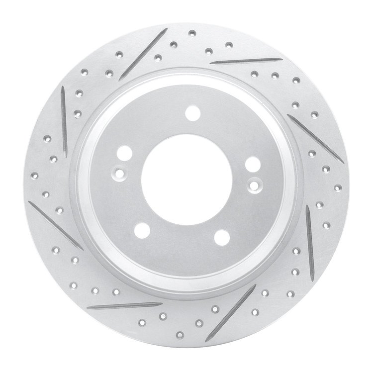830-21014L Geoperformance Drilled/Slotted Brake Rotor, Fits Select Kia/Hyundai/Genesis, Position: Rear Left