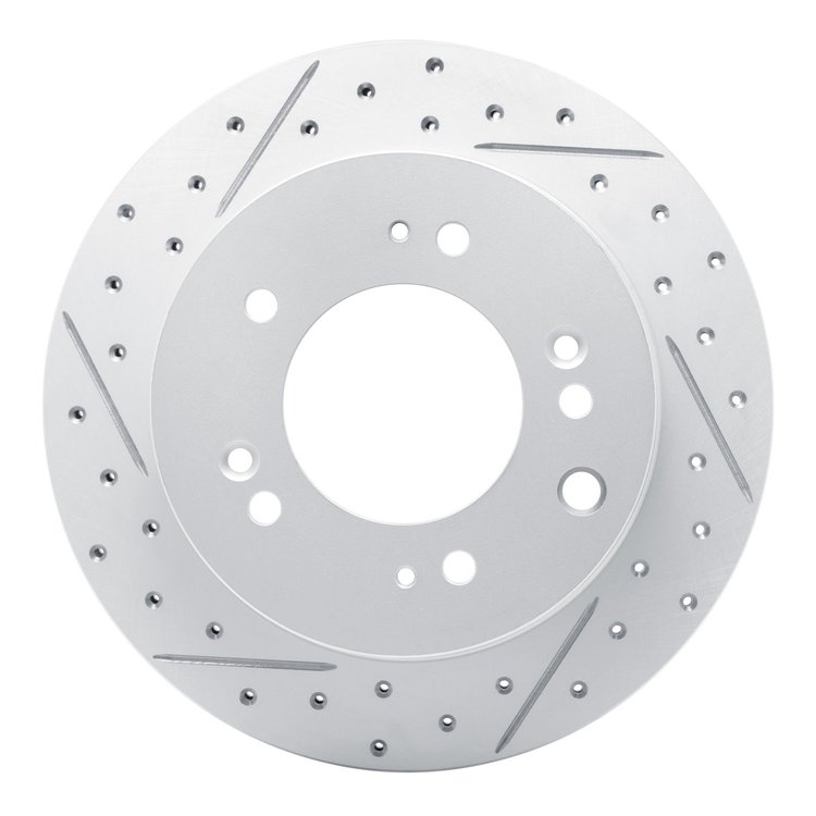 830-21021L Geoperformance Drilled/Slotted Brake Rotor, 2003-2006 Kia/Hyundai/Genesis, Position: Rear Left