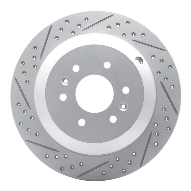 830-21027L Geoperformance Drilled/Slotted Brake Rotor, 2009-2010 Kia/Hyundai/Genesis, Position: Rear Left