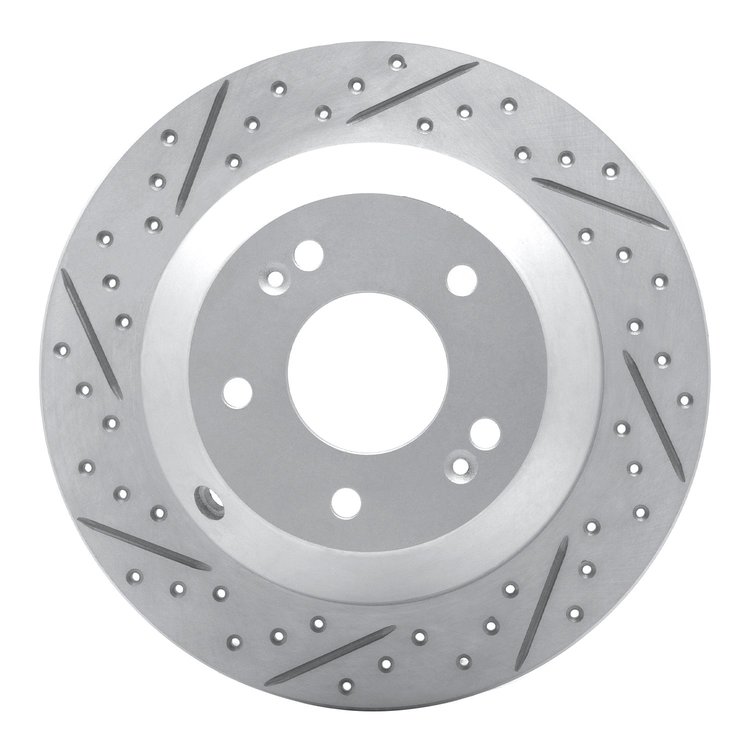 830-21029L Geoperformance Drilled/Slotted Brake Rotor, 2015-2020 Kia/Hyundai/Genesis, Position: Rear Left
