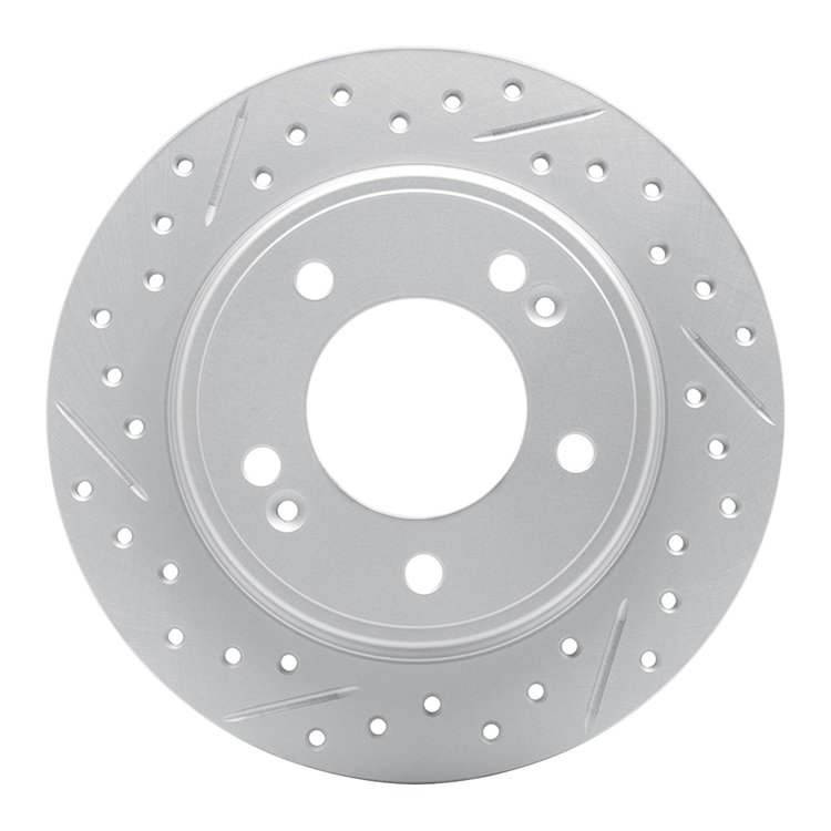 830-21034L Geoperformance Drilled/Slotted Brake Rotor, Fits Select Kia/Hyundai/Genesis, Position: Rear Left