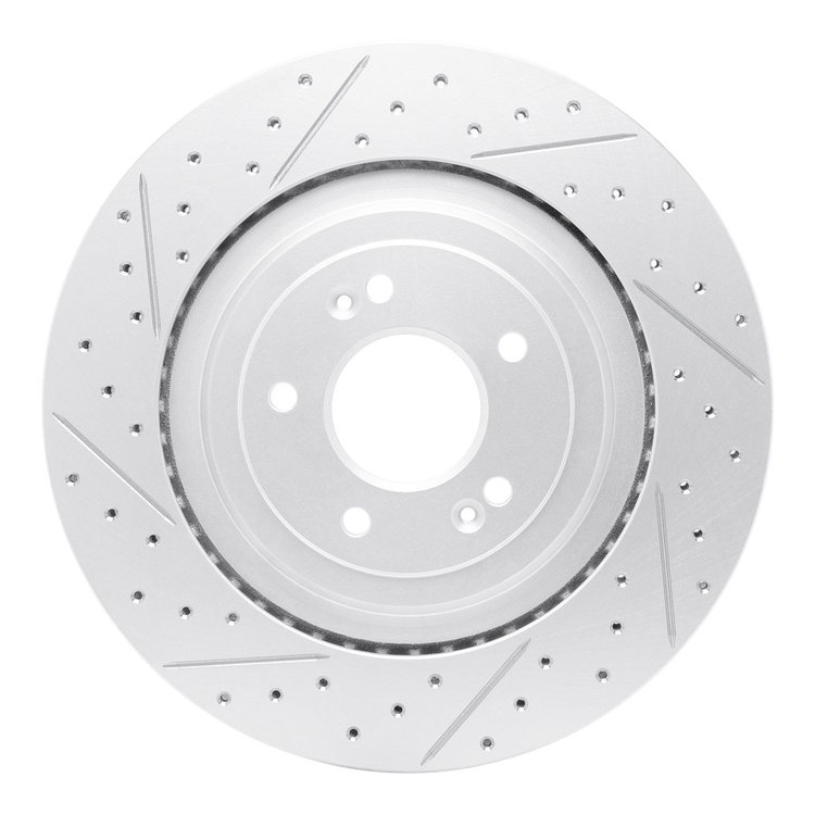830-21043L Geoperformance Drilled/Slotted Brake Rotor, Fits Select Kia/Hyundai/Genesis, Position: Rear Left