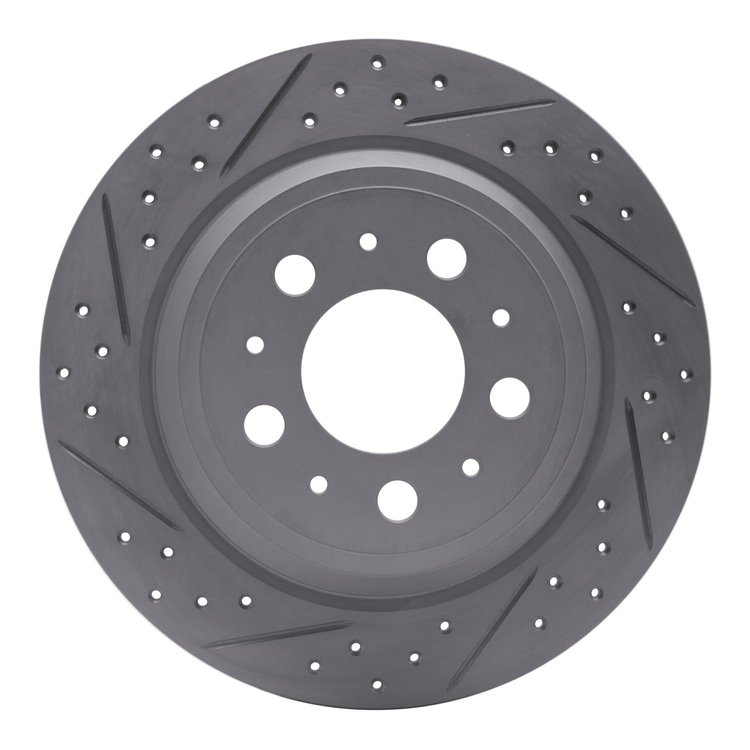 830-27024L Geoperformance Drilled/Slotted Brake Rotor, 1999-2009 Volvo, Position: Rear Left