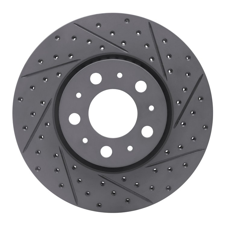 830-27028R Geoperformance Drilled/Slotted Brake Rotor, 1999-2009 Volvo, Position: Front Right