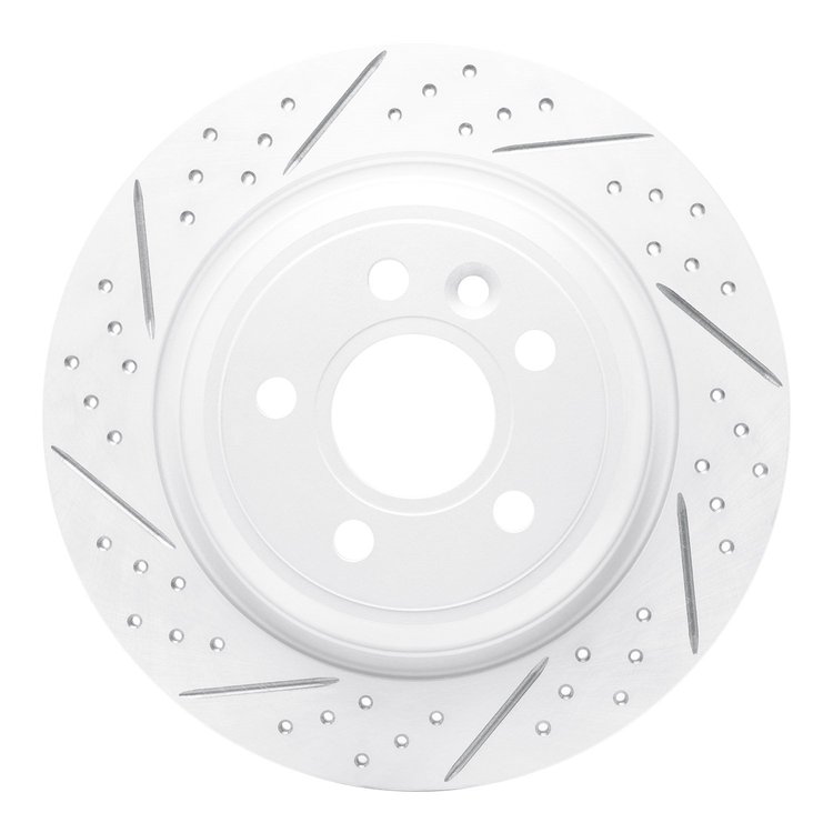 830-27035L Geoperformance Drilled/Slotted Brake Rotor, 2007-2018 Volvo, Position: Rear Left
