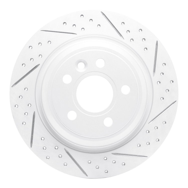 830-27035R Geoperformance Drilled/Slotted Brake Rotor, 2007-2018 Volvo, Position: Rear Right