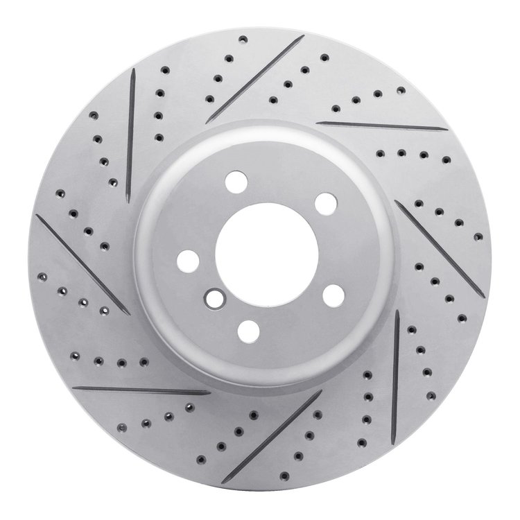 830-31112L Geoperformance Drilled/Slotted Brake Rotor, 2013-2020 BMW, Position: Front Left