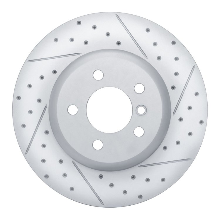830-31114L Geoperformance Drilled/Slotted Brake Rotor, 2013-2021 BMW, Position: Rear Left