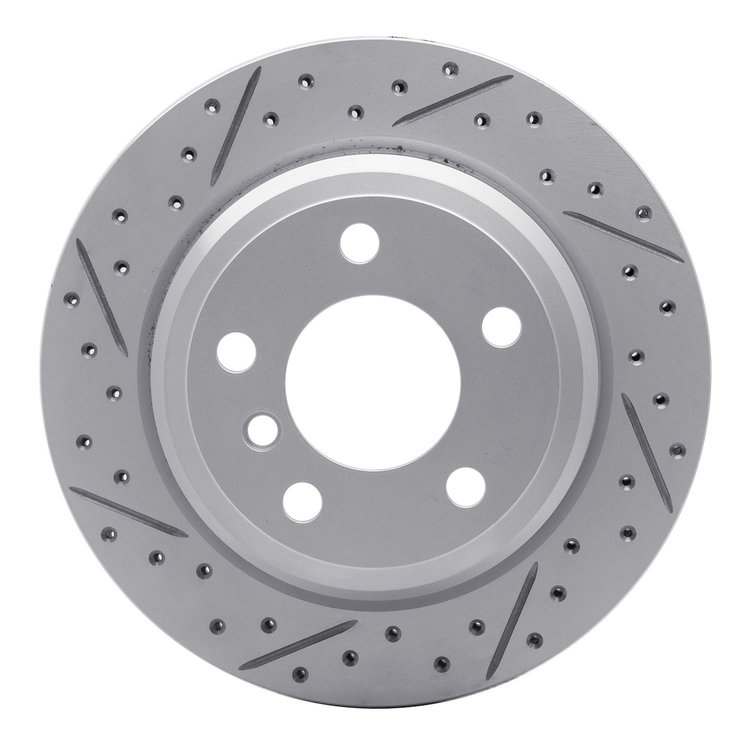 830-31117L Geoperformance Drilled/Slotted Brake Rotor, 2013-2020 BMW, Position: Rear Left