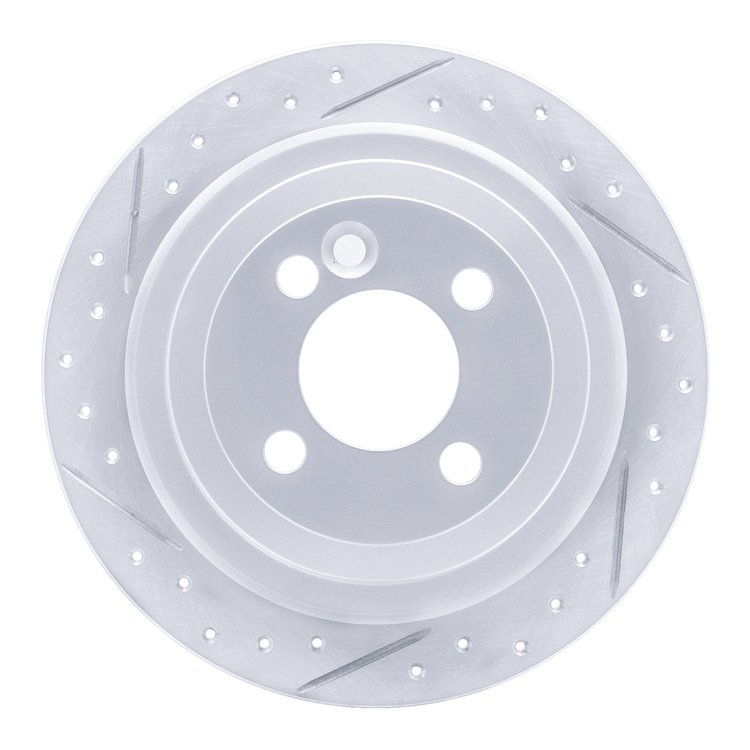 830-32007L Geoperformance Drilled/Slotted Brake Rotor, 2009-2014 Mini, Position: Rear Left