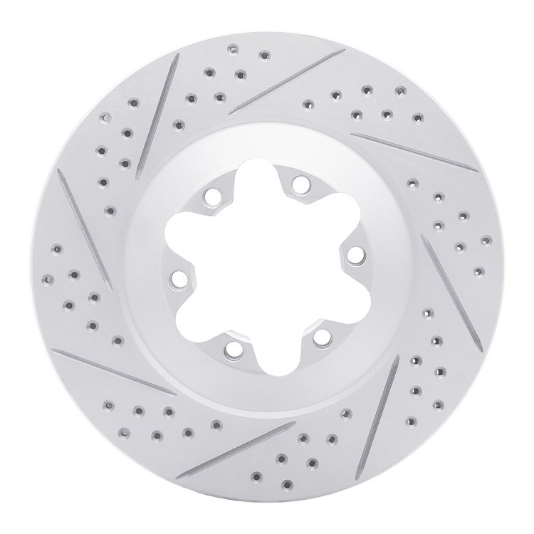 830-48057L Geoperformance Drilled/Slotted Brake Rotor, 2009-2012 GM, Position: Front Left