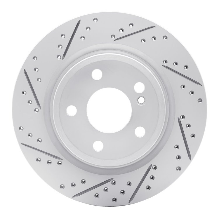 830-63163L Geoperformance Drilled/Slotted Brake Rotor, 2014-2019 Mercedes-Benz, Position: Rear Left