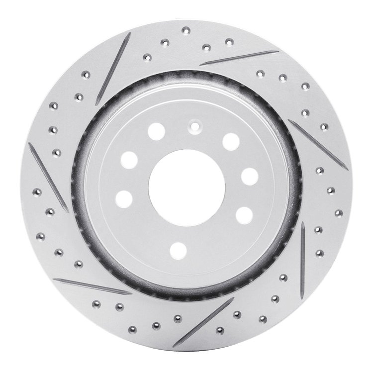 830-65018L Geoperformance Drilled/Slotted Brake Rotor, 2003-2011 GM, Position: Rear Left