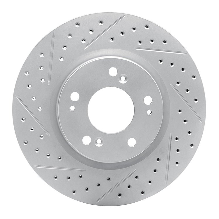 830-72037L Geoperformance Drilled/Slotted Brake Rotor, 2004-2012 Mitsubishi, Position: Front Left