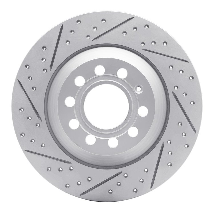 830-73042L Geoperformance Drilled/Slotted Brake Rotor, 2005-2011 Audi/Volkswagen, Position: Rear Left
