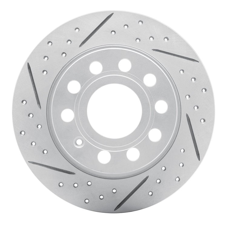 830-74033L Geoperformance Drilled/Slotted Brake Rotor, 2010-2019 Audi/Volkswagen, Position: Rear Left