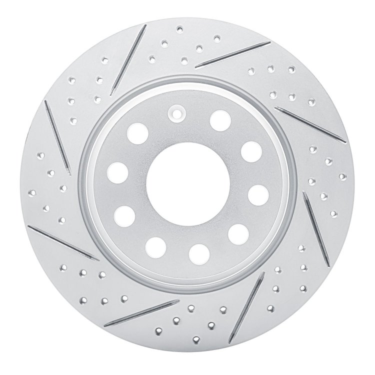 830-74055L Geoperformance Drilled/Slotted Brake Rotor, 2005-2018 Audi/Volkswagen, Position: Rear Left