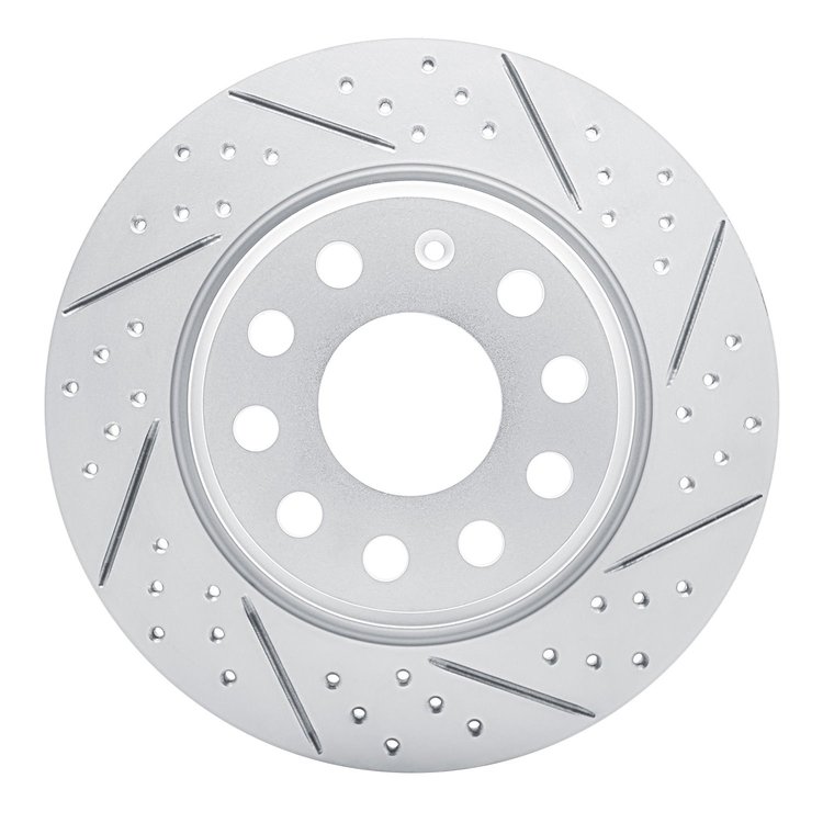 830-74055R Geoperformance Drilled/Slotted Brake Rotor, 2005-2018 Audi/Volkswagen, Position: Rear Right