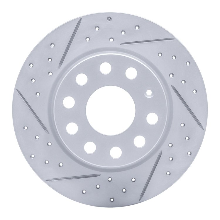 830-74059L Geoperformance Drilled/Slotted Brake Rotor, Fits Select Audi/Volkswagen, Position: Rear Left