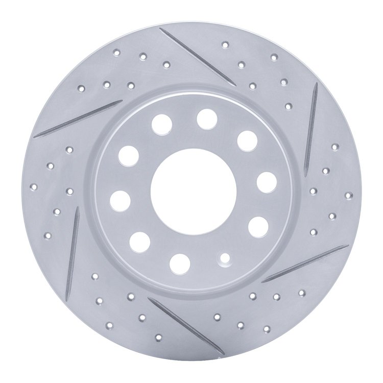 830-74059R Geoperformance Drilled/Slotted Brake Rotor, Fits Select Audi/Volkswagen, Position: Rear Right