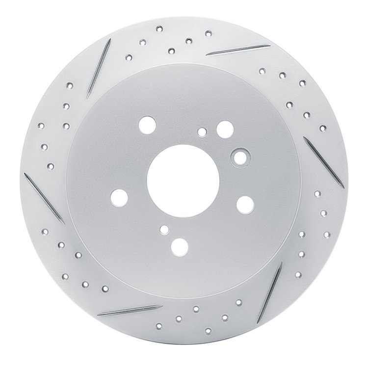 830-76086L Geoperformance Drilled/Slotted Brake Rotor, 2009-2015 Lexus/Toyota/Scion, Position: Rear Left