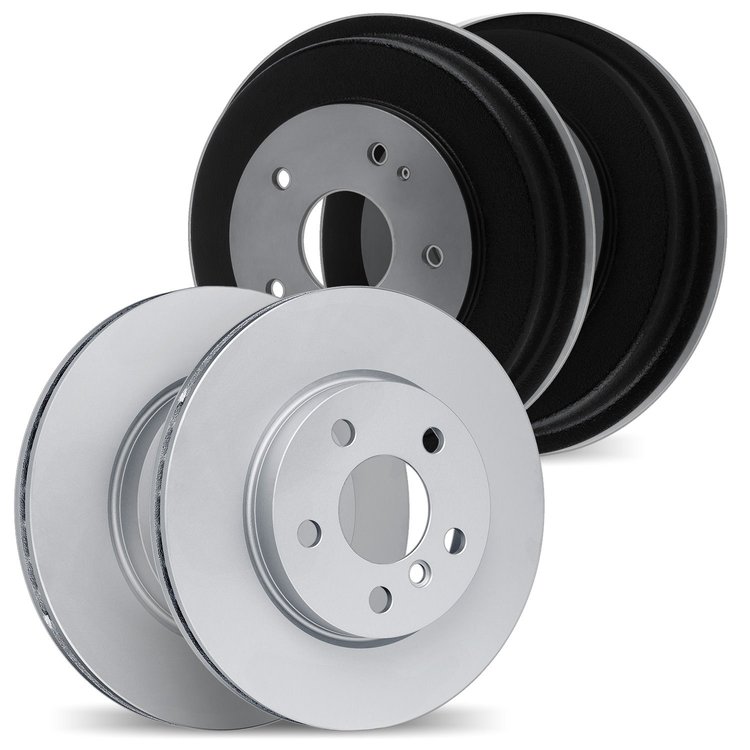 9004-74012 GEOMET Brake Rotors & Drums Kit, 2011-2012 Audi/Volkswagen, Position: Front and Rear