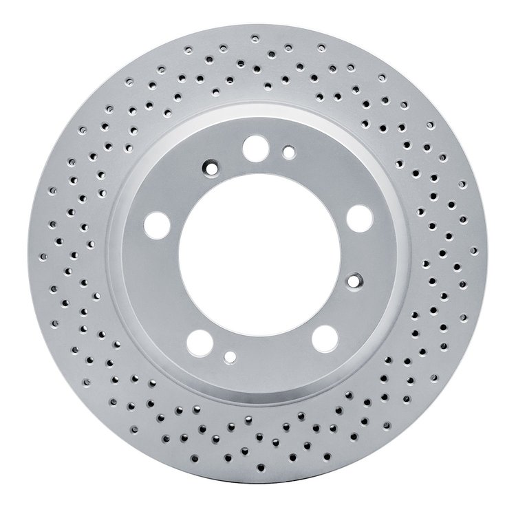 920-02039 GEOMET Drilled Hi-Carbon Alloy Brake Rotor [Coated], 2000-2008 Porsche, Position: Rear