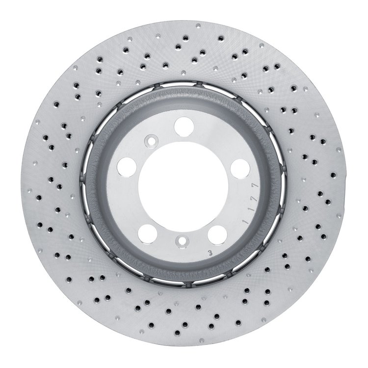 920-02081DA GEOMET Drilled Hi-Carbon Alloy Brake Rotor [Coated], 2013-2019 Porsche, Position: Rear Left