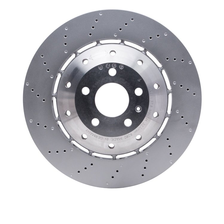 920-73056A GEOMET Drilled Hi-Carbon Alloy Brake Rotor [Coated], 2008-2012 Audi/Volkswagen, Position: Front