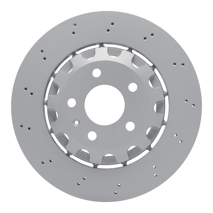 920-73089A GEOMET Drilled Hi-Carbon Alloy Brake Rotor [Coated], Fits Select Audi/Volkswagen, Position: Rear