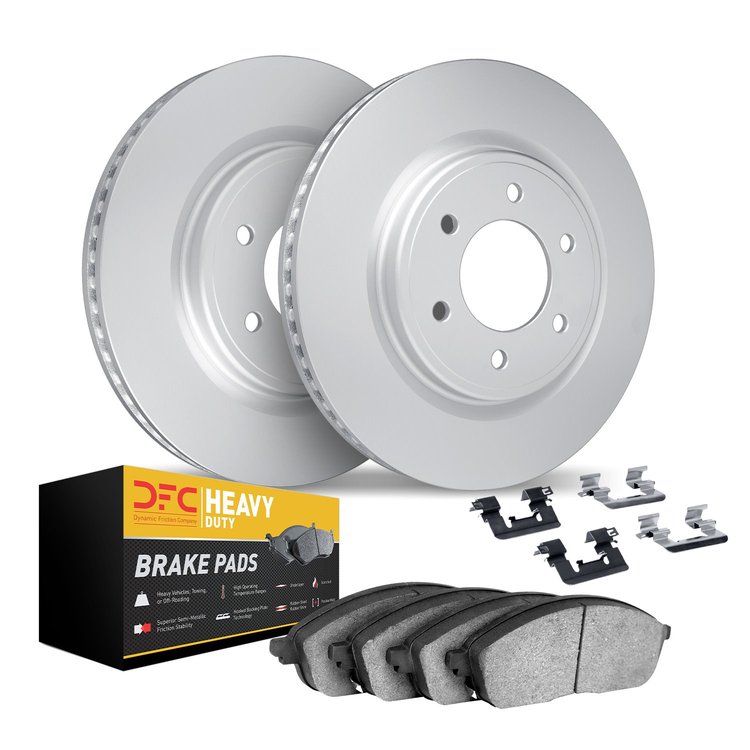 9212-48088 GEOMET Brake Rotors w/Heavy-Duty Brake Pads Kit & Hardware, 2014-2020 GM, Position: Rear