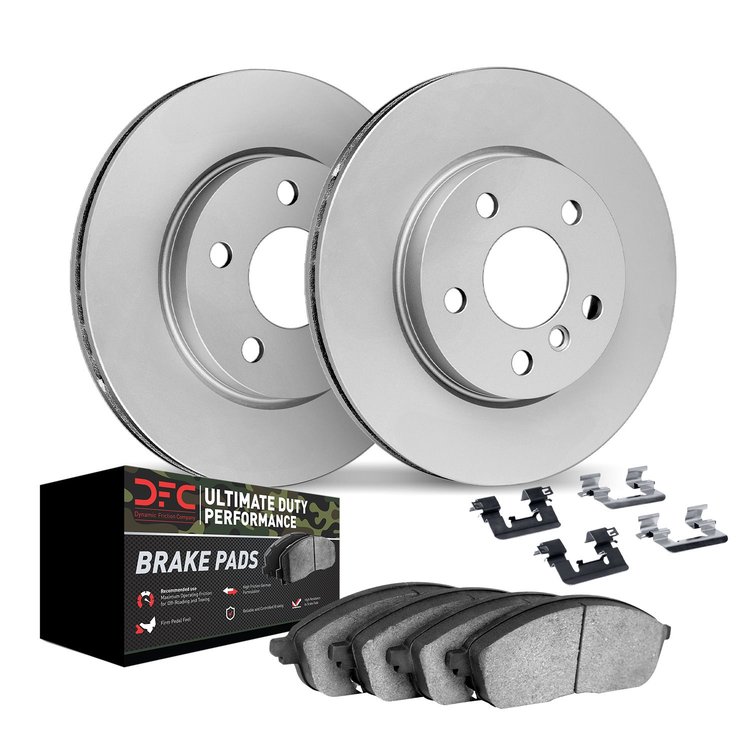 9412-63001 GEOMET Brake Rotors with Ultimate-Duty Brake Pads Kit & Hardware, 2012-2018 Mercedes-Benz, Position: Front
