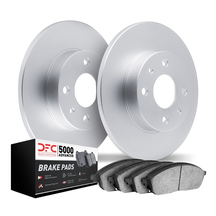 9502-02001 GEOMET Brake Rotors w/5000 Advanced Brake Pads Kit, 1970-1976 Porsche, Position: Rear