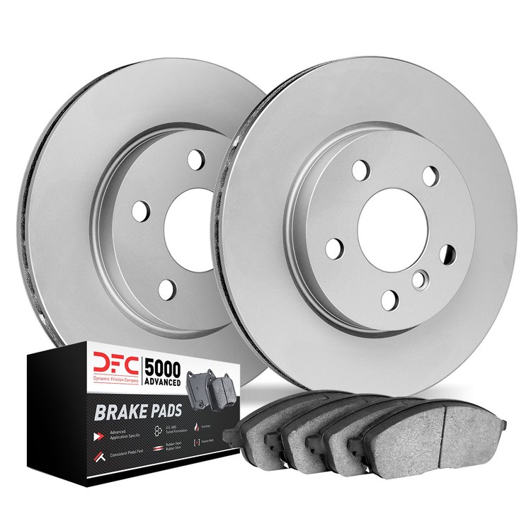 9502-27029 GEOMET Brake Rotors w/5000 Advanced Brake Pads Kit, 2008-2018 Volvo, Position: Rear
