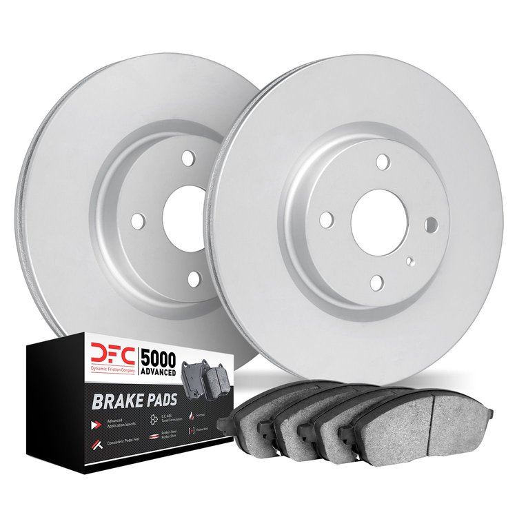 9502-84004 GEOMET Brake Rotors w/5000 Advanced Brake Pads Kit, 2005-2011 Lotus, Position: Rear