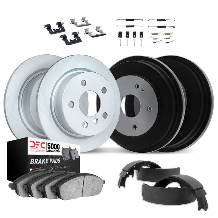 9514-74065 GEOMET Brake Rotors w/5000 Advanced Brake Pads/Drums/Shoes & Hardware Kit, 1971-1971 Audi/Volkswagen, Position: Front