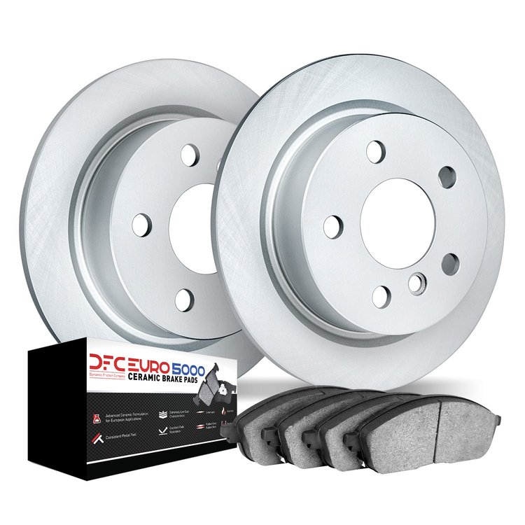 9602-32010 GEOMET Brake Rotors w/5000 Euro Ceramic Brake Pads Kit, Fits Select Mini, Position: Rear