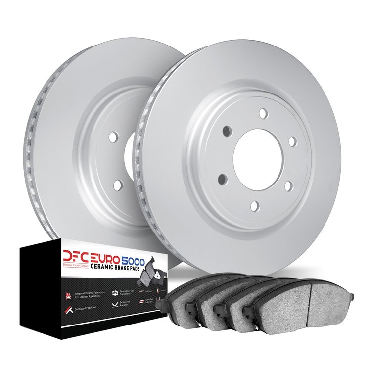 9602-47006 GEOMET Brake Rotors w/5000 Euro Ceramic Brake Pads Kit, 2015-2020 GM, Position: Front