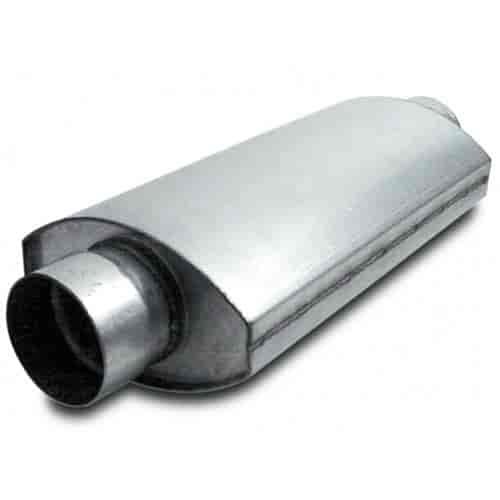 Split Flow Oval Muffler 2-1/2" Dia. Inlet/Outlet