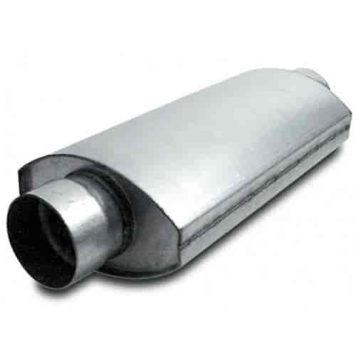 Split Flow Oval Muffler 3-1/2" Dia. Inlet/Outlet