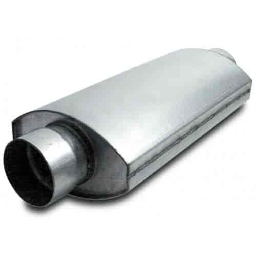 Split Flow Oval Muffler 4" Dia. Inlet/Outlet