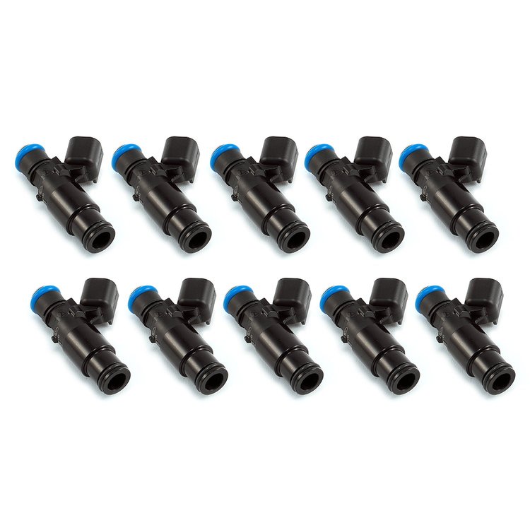 1050.48.14.14B.10 1050cc Fuel Injector Set, 14 mm (Black) Bottom Adaptors