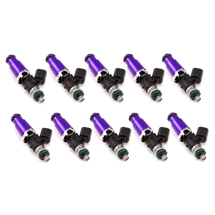1300.60.14.14.10 1340cc Fuel Injector Set, 60 mm Length, 14 mm Purple Top, 14 mm Lower O-Ring