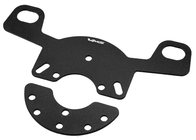 SW170BK Dual Push Button Adapter Plate Bracket Kit for VMS Aluminum Racing Steering Wheels [Matte Black]
