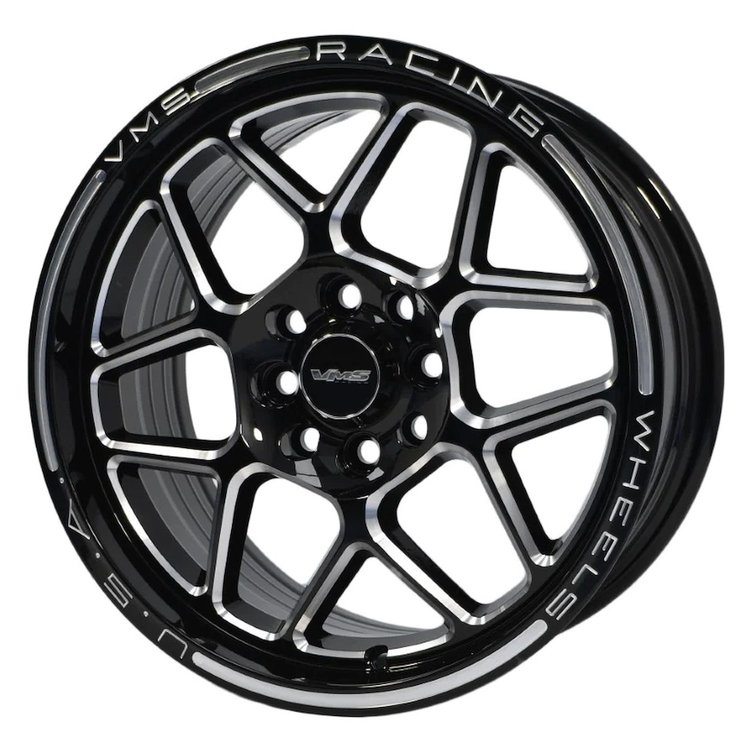 VWBB001 Blackbird Wheel, Size: 15" x 7", Bolt Pattern: 4 x 100 mm & 4 x 4 1/2" (114.3 mm) [Finish: Gloss Black Milled]