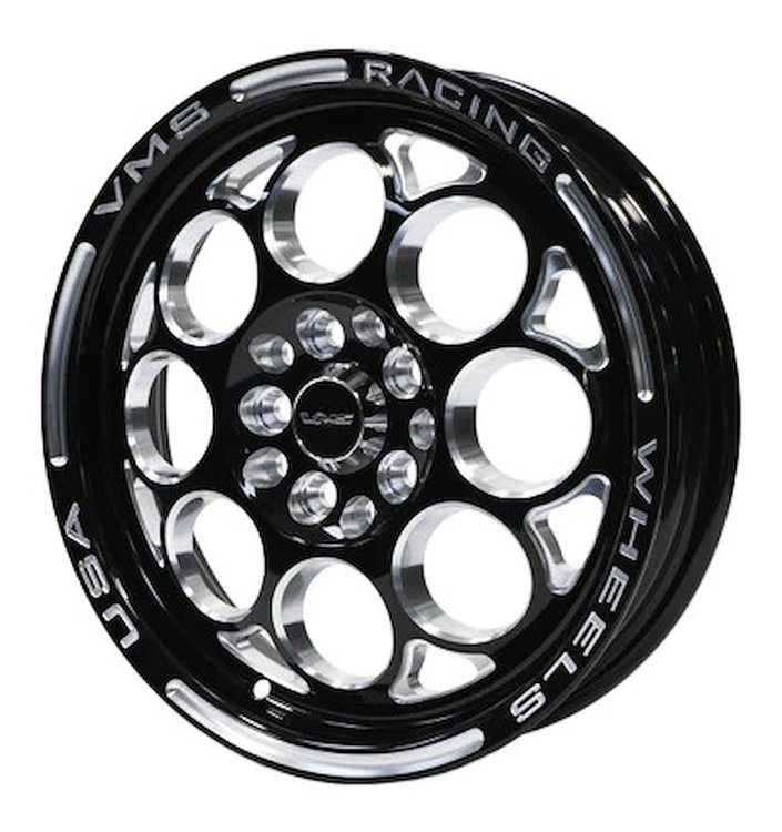VWMO010 Modulo Wheel, Size: 15" x 3.5", Bolt Pattern: 4 x 4 1/4" (107.95 mm)& 4 x 4 1/2" (114.3 mm) [Finish: Gloss Black Milled]