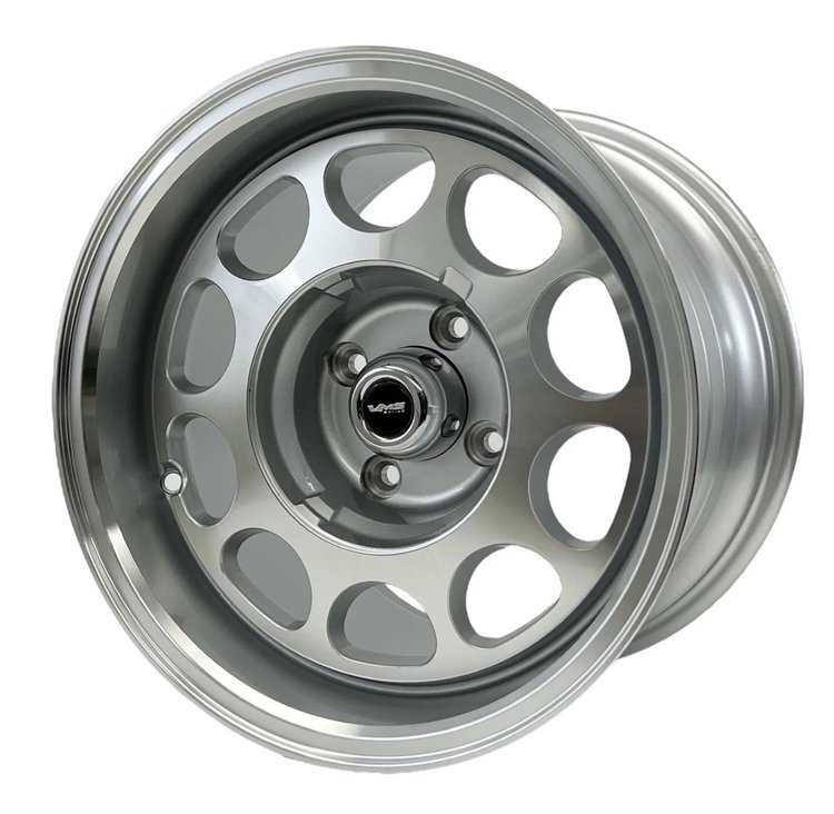 VWPD008 Phone Dial Wheel, Size: 15" x 10", Bolt Pattern: 5 x 4 1/2" (114.3 mm) [Finish: Gloss Silver Milled]