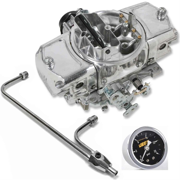 Road Demon 650 CFM Vacuum Secondaries Carb Kit with Fuel Line and Gauge