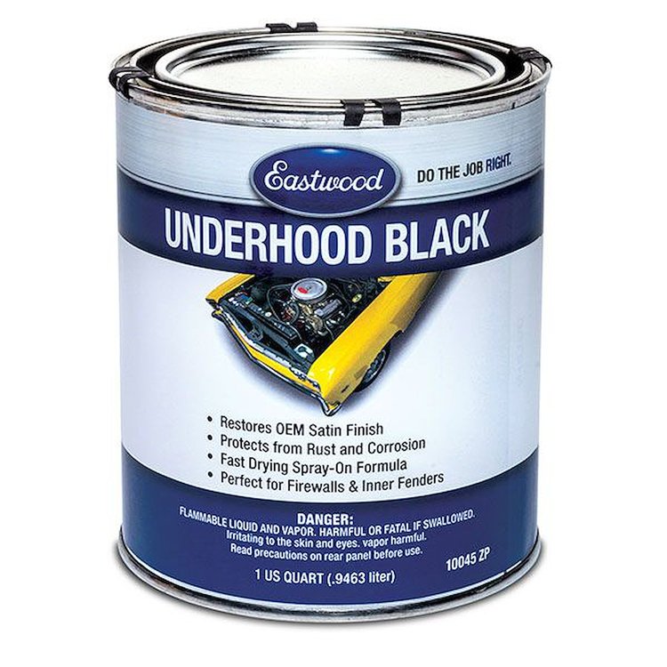 10045ZP UNDERHOOD BLACK Low Gloss Paint, Quart
