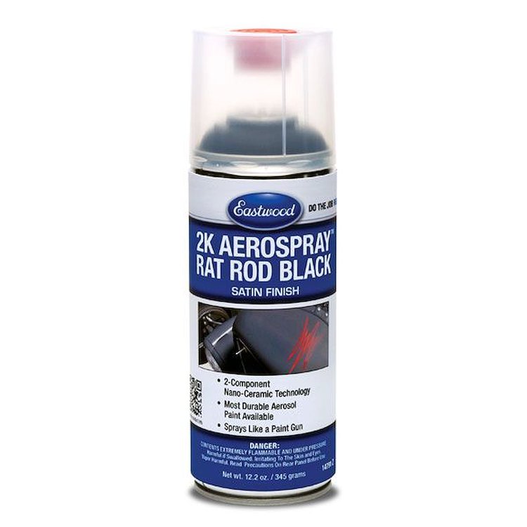 14791Z 2K Aerospray Rat Rod Black Aerosol Paint, 12.2 oz., Satin